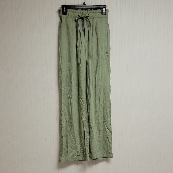 Thread And Supply Army Green Linen Blend Lightweight Pants Sz Small NWT - Picture 1 of 5